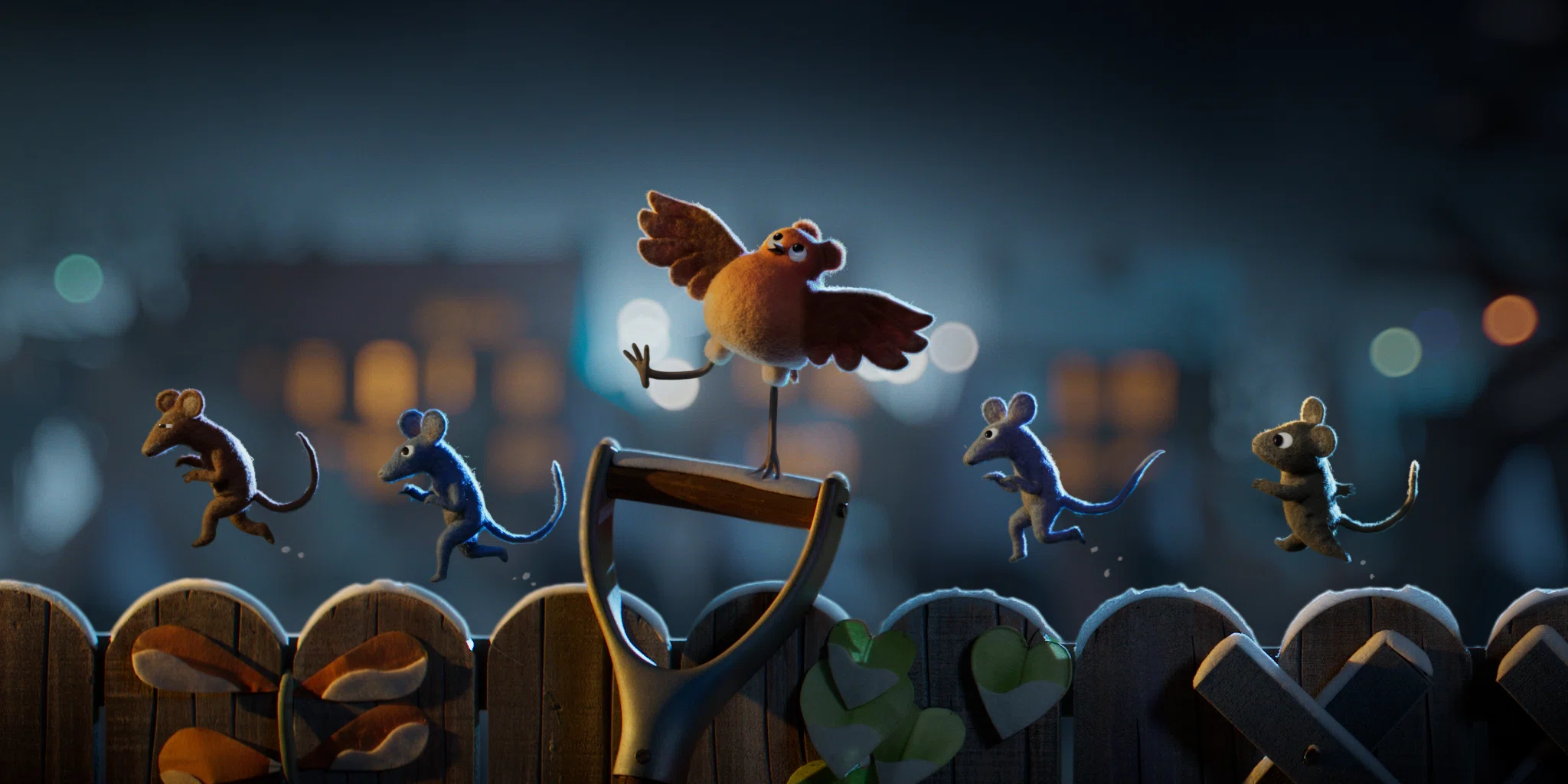 Aardman releases a new Christmas film with Netflix featuring a mischievous  little robin raised by burglar mice