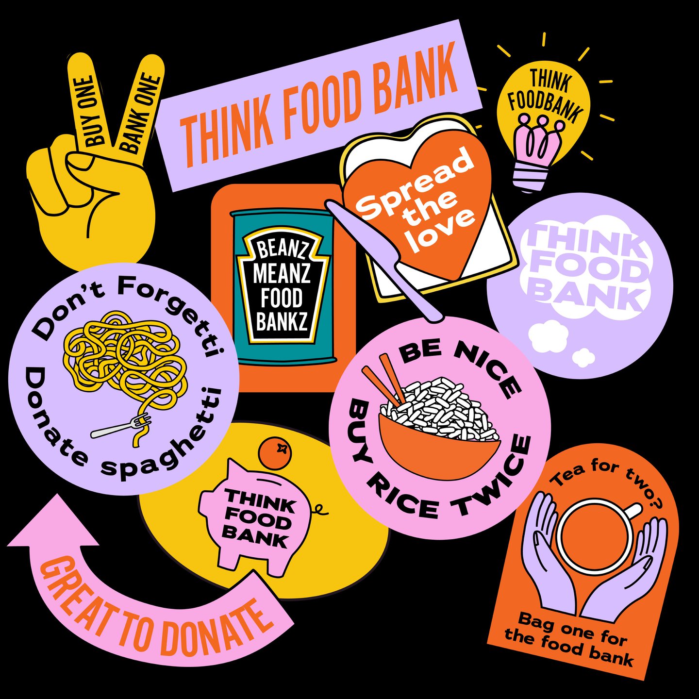 Think Food Bank campaign takes on food poverty with guerrilla stickers