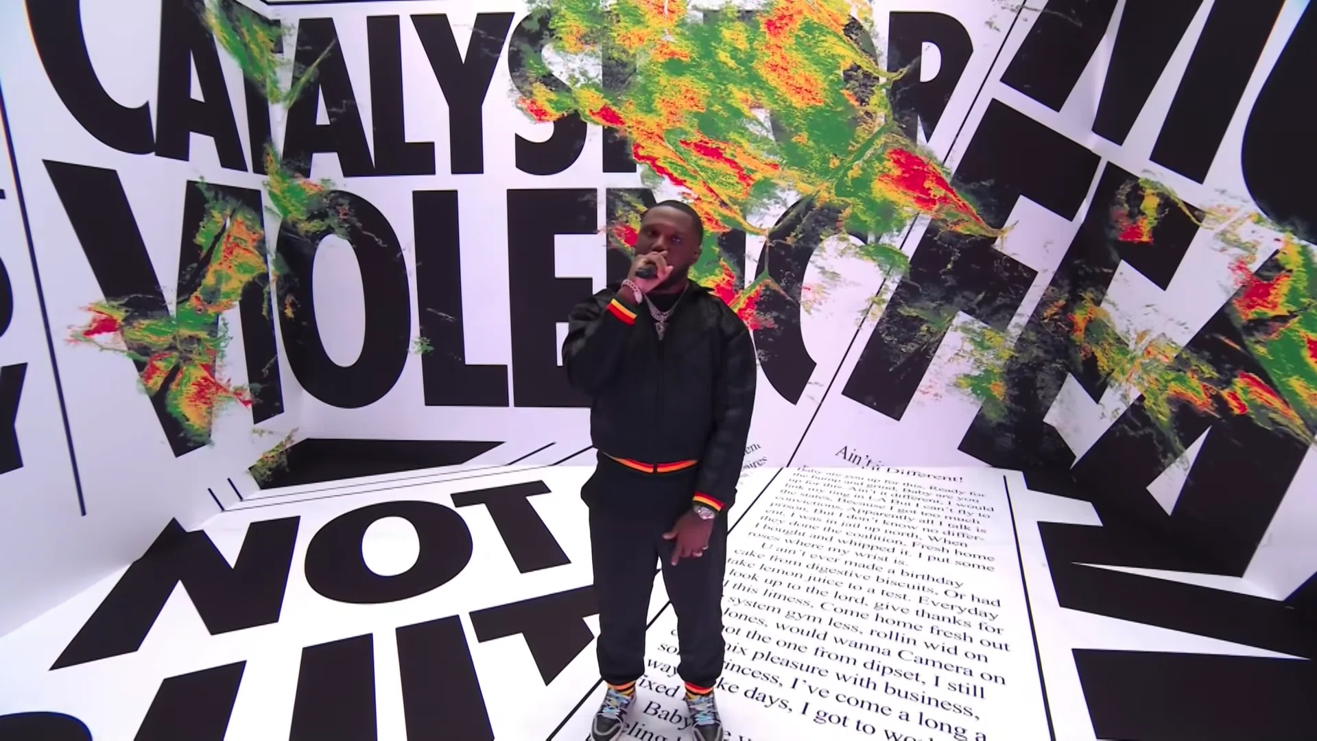 Virgil Abloh's set design for Headie One's Brits performance calls out  drill music stereotypes