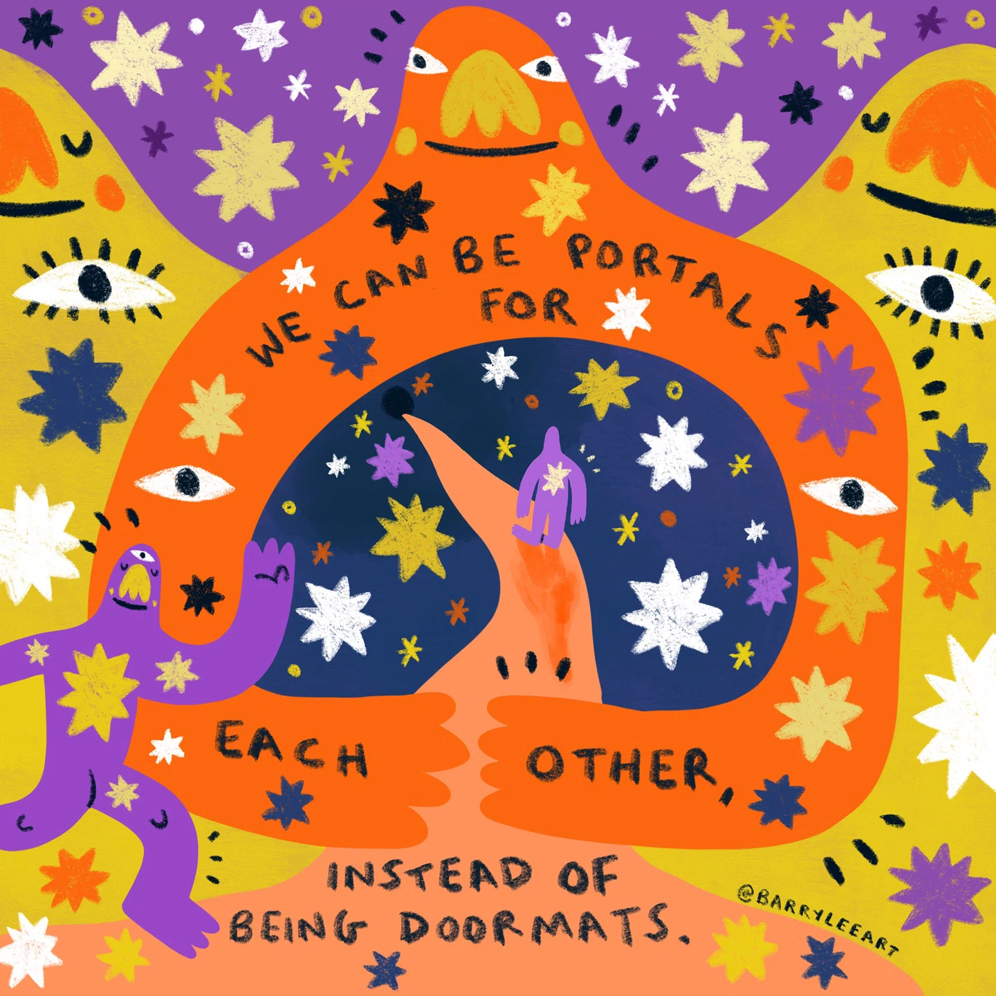 Inspired by the Muppets and Keith Haring, illustrator Barry Lee uses joyful  imagery to spread powerful messages