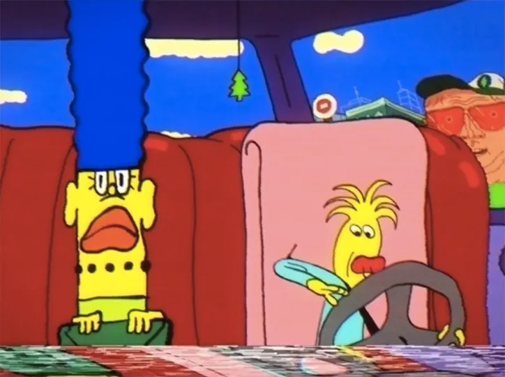 The Simpsons intro remade in a hella weird 90s VHS style