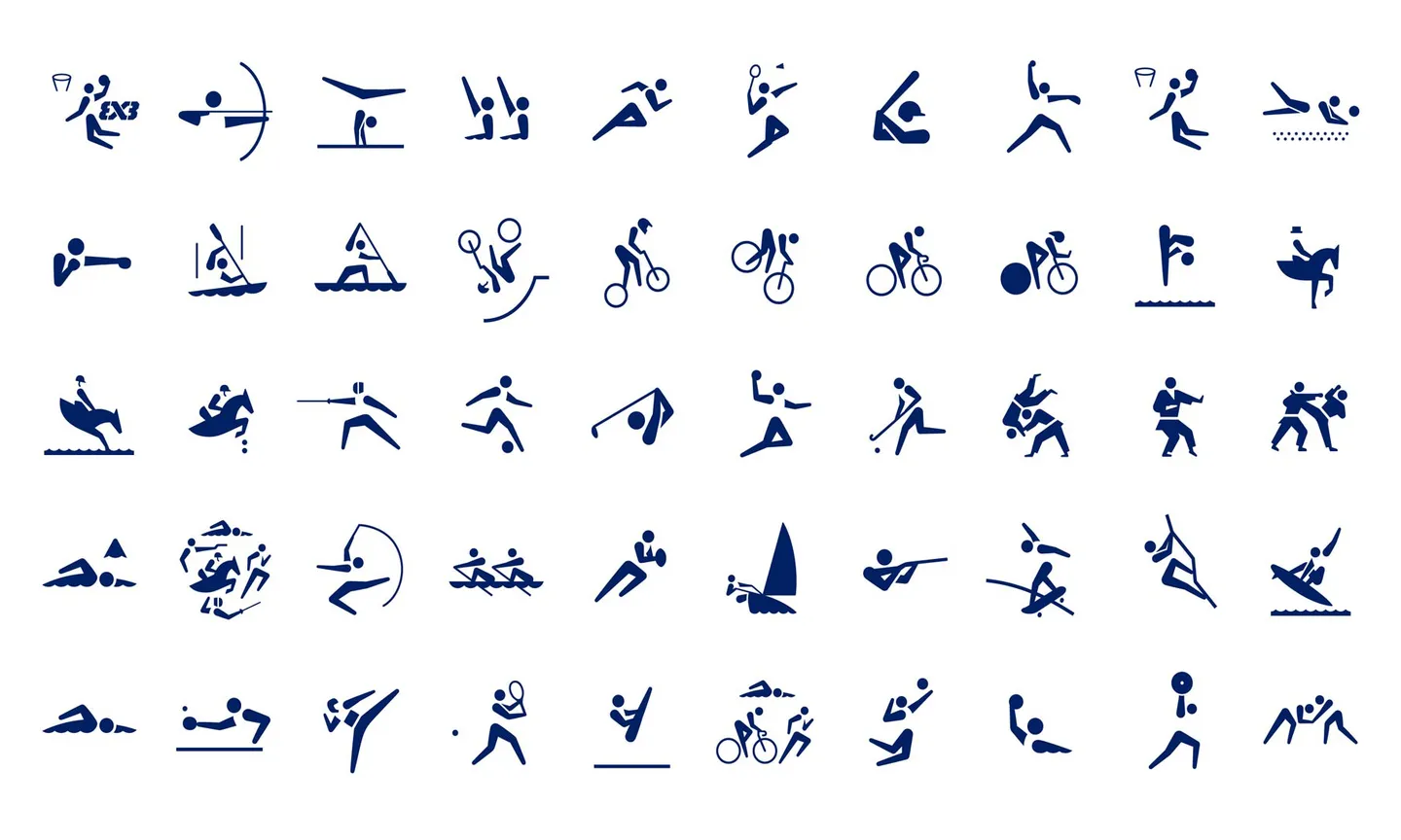 Olympische Iconografie Tokyo 2020 olympic pictograms graphic design Masaaki Hiromura